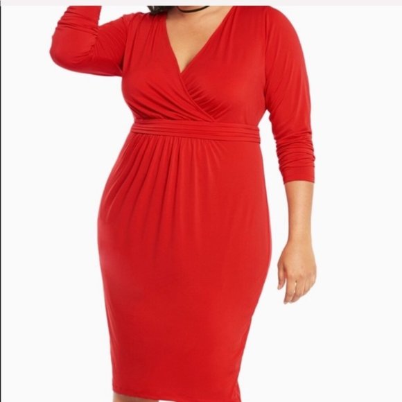 Torrid lipstick red bodycon dress 2X plus size - Picture 2 of 6